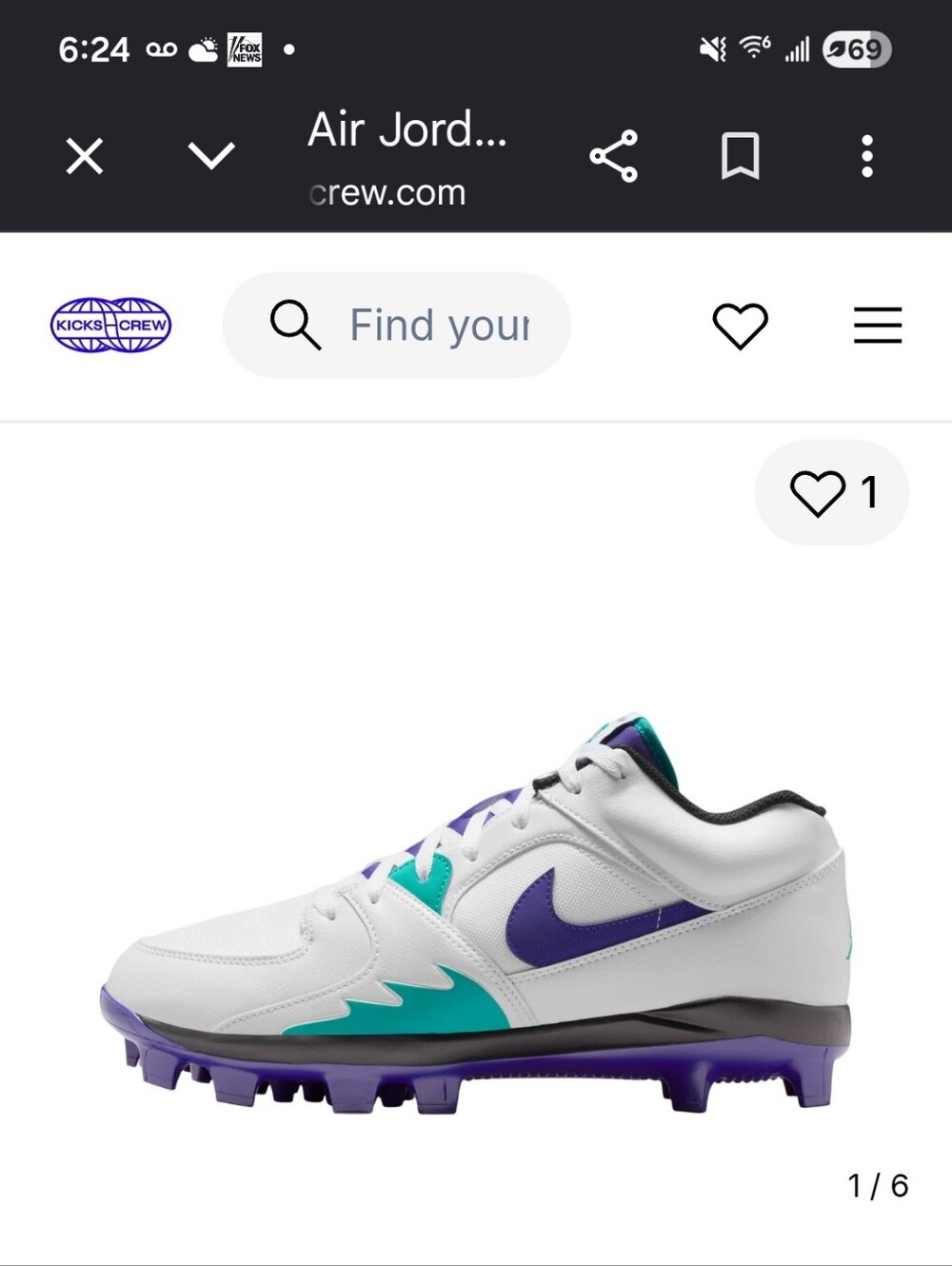 Jordan Air Jordan Stadium 90 Low MCS Grape Baseball/Softball Cleats